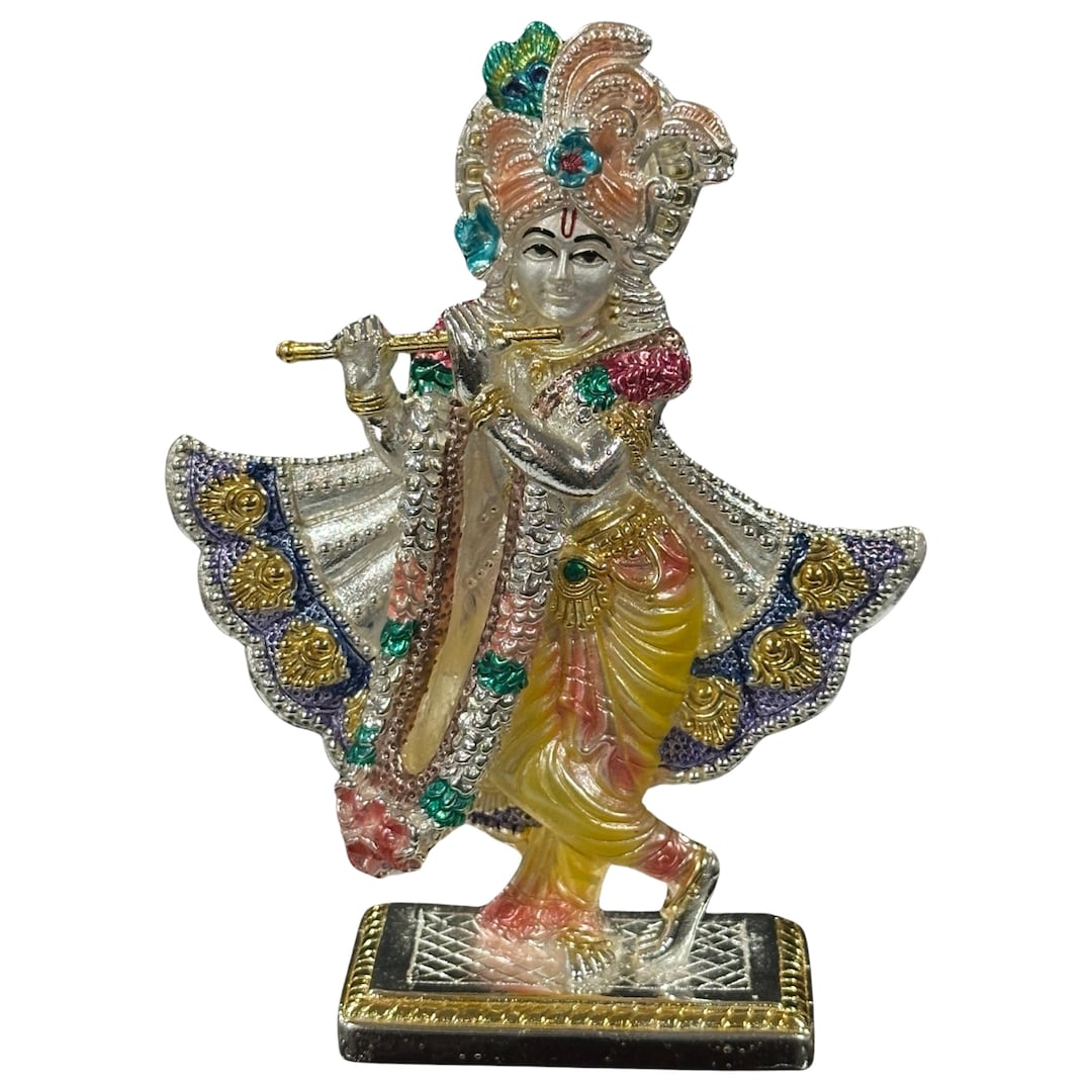 999 Pure Silver Krishna Idol / Statue / Murti figurine 13 Etsy