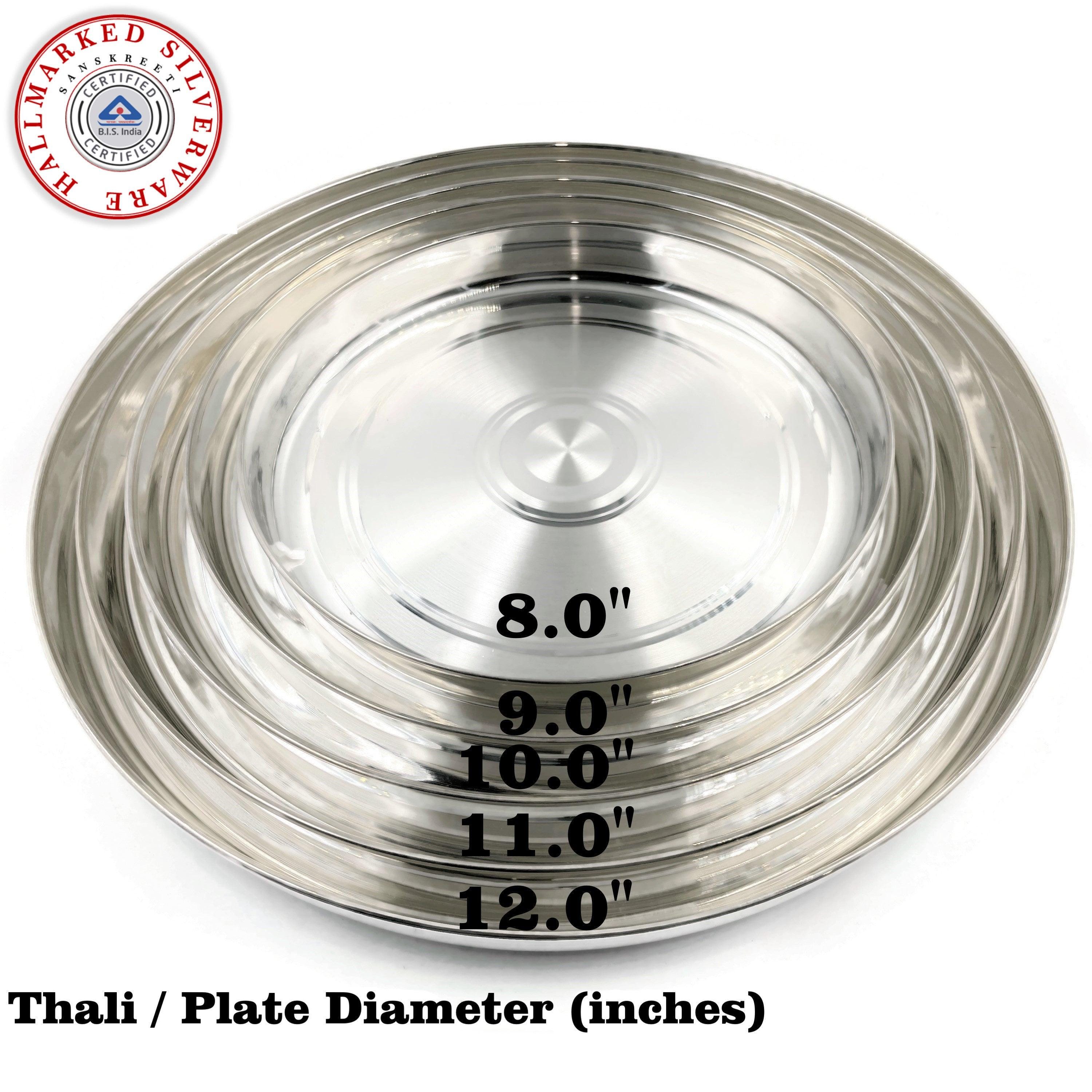 999 Pure Silver Hallmarked Light Weight Dinner Plate indian Thali Style 03 Etsy Hong Kong