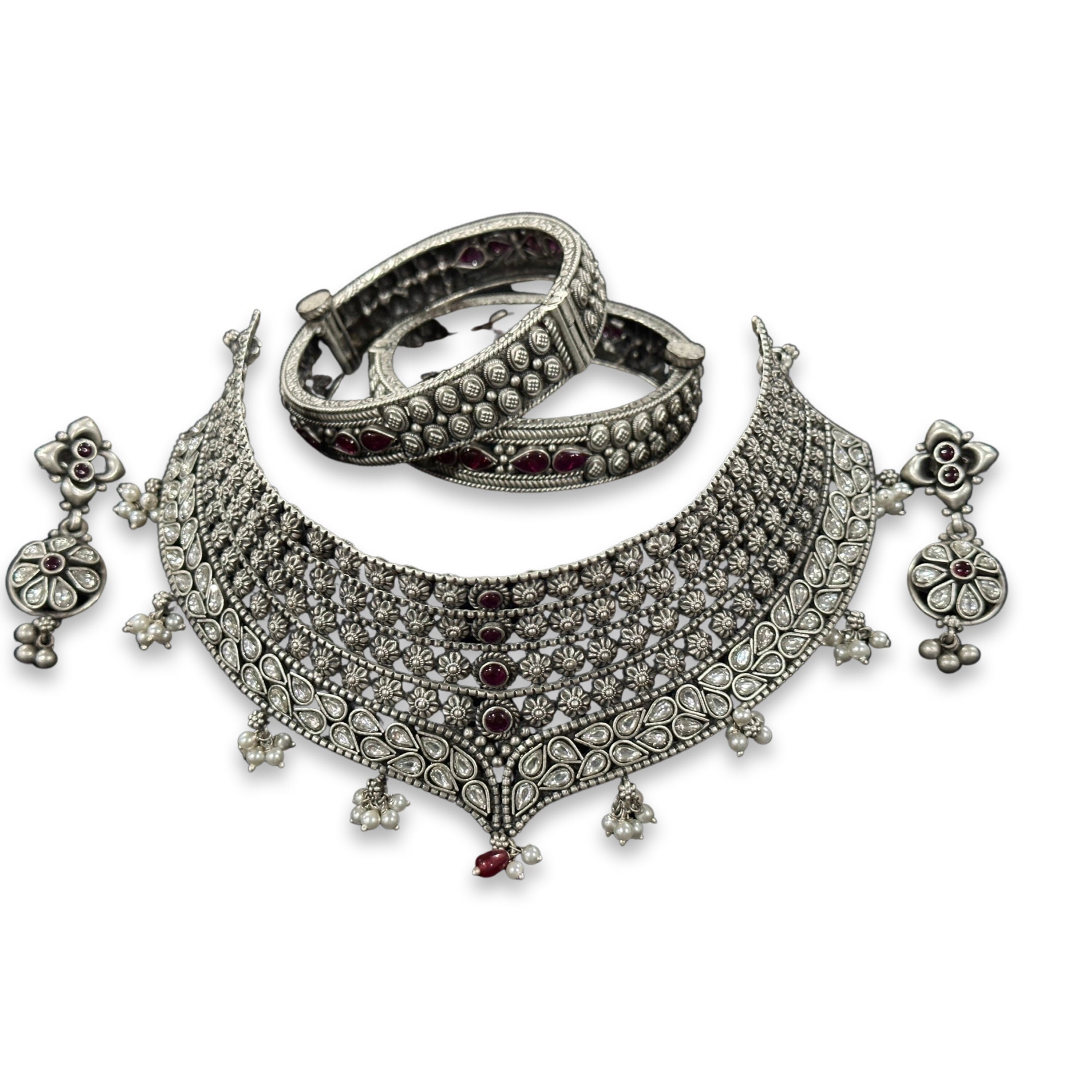 925 Sterling Silver Designer Necklace Set - Design#03 - Etsy 925 Sterling Silver Designer Necklace Set - Design#03 - Etsy