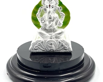 999 Pure Silver Ganesh idol / Statue / Murti (Figurine #43)