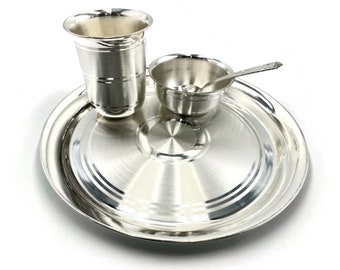 999 Pure Silver 8.0 Inch KIDS Dinner Set - Set#03