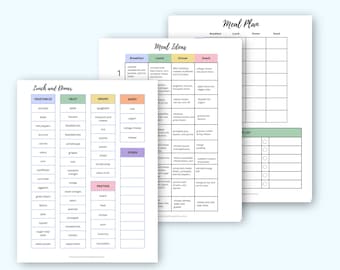 Toddler Meal Planner | Lists of Food Ideas for Breakfast, Lunch, Dinner, and Snacks