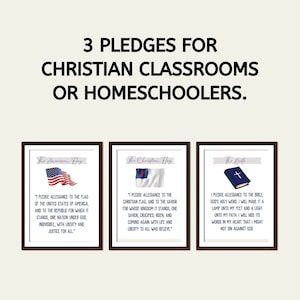 Pledge to the Bible Pledge to the Christian Flag Pledge to the American Flag Homeschool Classroom