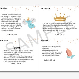 Advent Bible Verses Printable Advent Christmas Calendar Cards Bible Story for Kids Christmas Countdown Christmas Advent Activity image 4