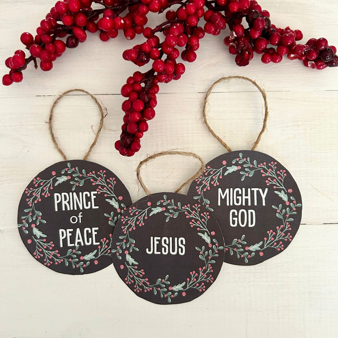 Names Of Jesus Ornaments Printable Christmas Ornaments Etsy