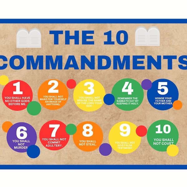 Bulletin Board Kit 10 Commandments Children's Church Resource Sunday School Decorations