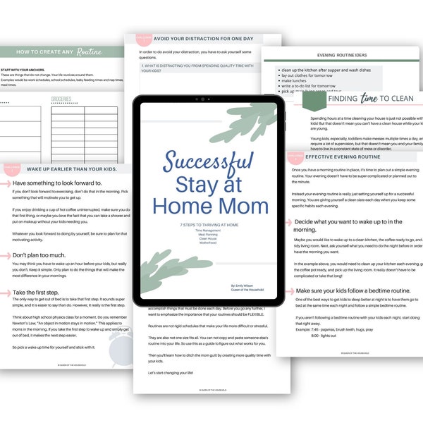 Stay at Home Mom Instant Download Workbook
