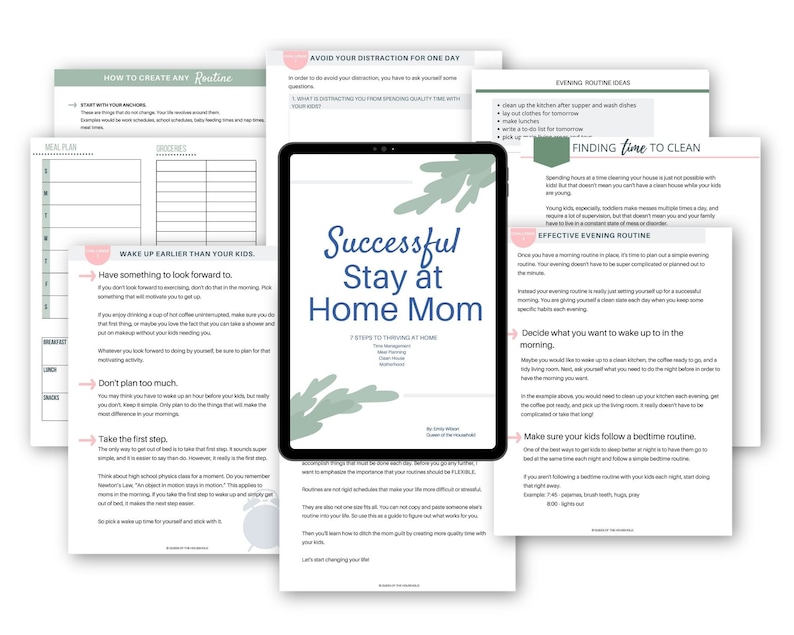 Stay at Home Mom Instant Download Workbook image 1
