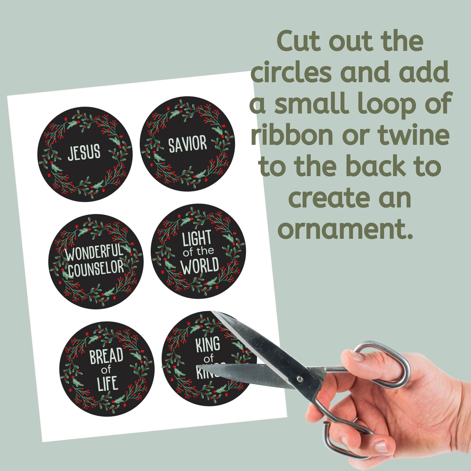 Names of Jesus Ornaments Printable Christmas Ornaments - Etsy