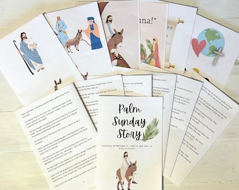 Palm Sunday Lesson for Sunday School Lesson Children's Church Lesson Palm Sunday Story of Jesus According to Matthew, Luke, and John