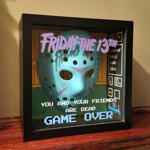 NES Retro 8 Bit Jason Mask Display Friday The 13th Video Game