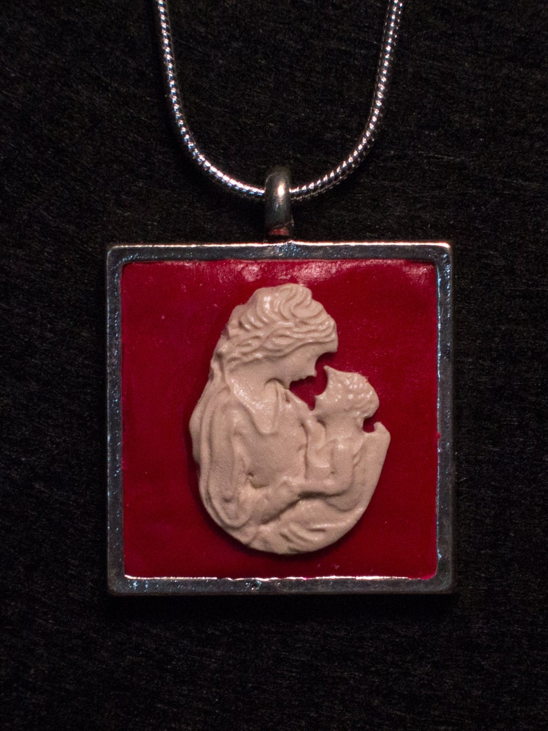 Mother and Child Cameo Necklace Etsy