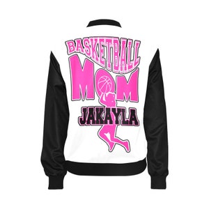 Custom Basketball Mom Bomber | Mom Jackets | Personalized Bomber Jacket | Add Kids Names | Fully Customizable | Mom Bomber | Basketball Mom