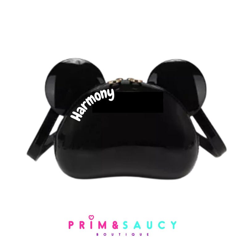 Bolsos de mano personalizados con orejas de ratón / Bolsos para niñas, monederos, bandoleras, Princesa Tiana, personalizados en rojo, negro, plateado / inspirados en Ariel de Disney imagen 4