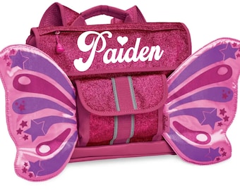 Mochila personalizada con mariposas brillantes: bolso de fiesta de baile y pijamada para niñas