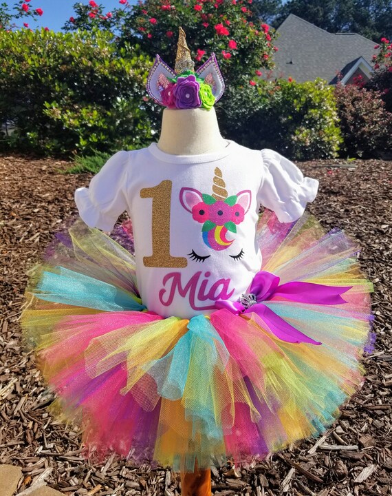 rainbow unicorn tutu set