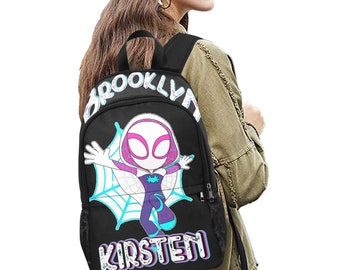 Personalized Spidergirl Bookbag, Travel Bag, Backpack – Prim & Saucy  Boutique