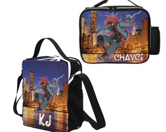 Custom Kid's Lunchboxes | Miles Morales | Spider Gwen | Shuri | Insulated Lunch Boxes | Crossbody Lunchbox | School Lunch Box | Many Designs