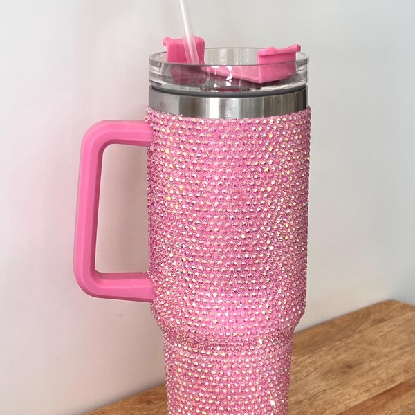 Link Pink Rhinestone 40oz Tumbler