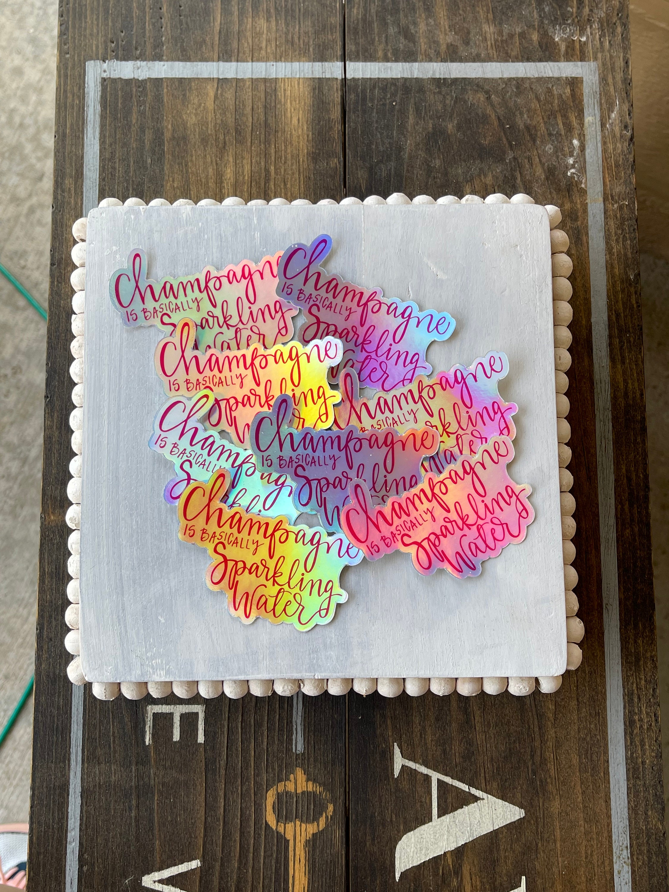 Champagne is Basically Sticker - Etsy