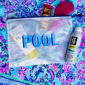 Personalisierte Pool-Tasche, Badeanzug-Tasche, Snack-Tasche, wasserdichte Aufbewahrungstasche, Namenstasche, Schwimmen, Aufbewahrung, Spielzeugaufbewahrung