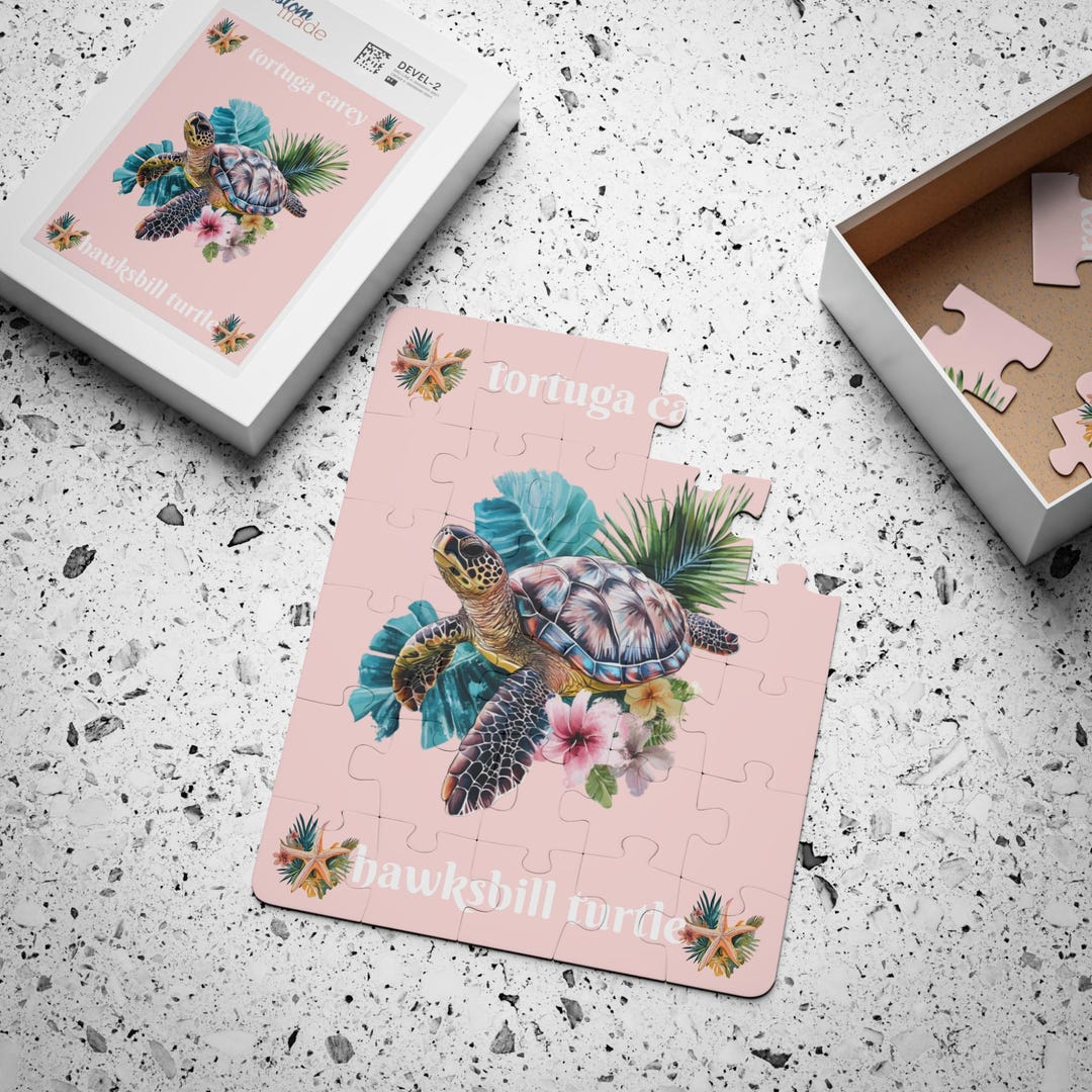 Bilingual Turtle Puzzle: Boho Spanish/english Kids' Gift - Etsy