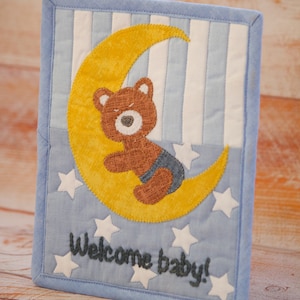 Carte postale en tissu, Carte postale appliquée, Carte postale matelassée, Carte de vœux pour enfant, Carte postale de bienvenue pour bébé, Carte postale amusante, Carte d’art, Carte faite à la main