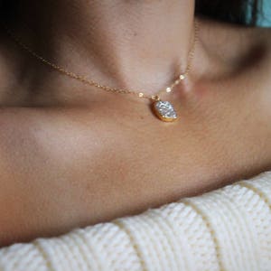 Dainty Gold Filled Druzy Necklace | Druzy Necklace | Dainty Necklace