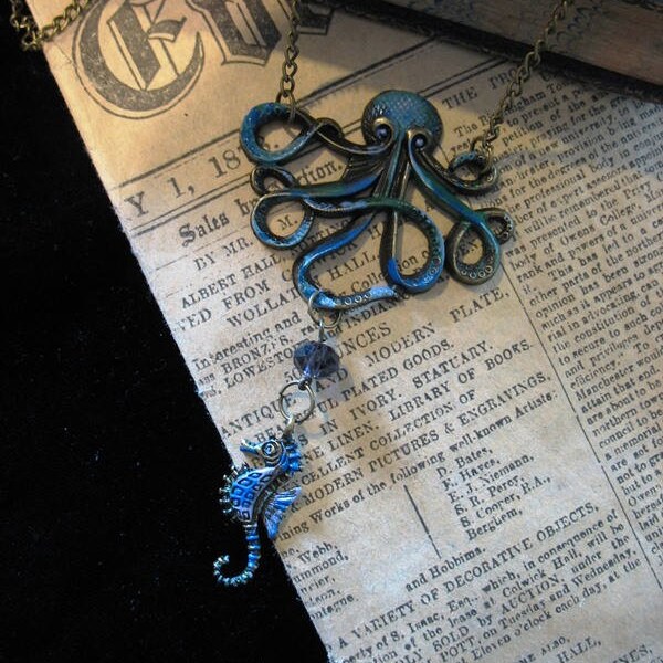 Cthulha Octopus Collier Antique Bronze Nautical Steampunk Kraken Pirate Gothic