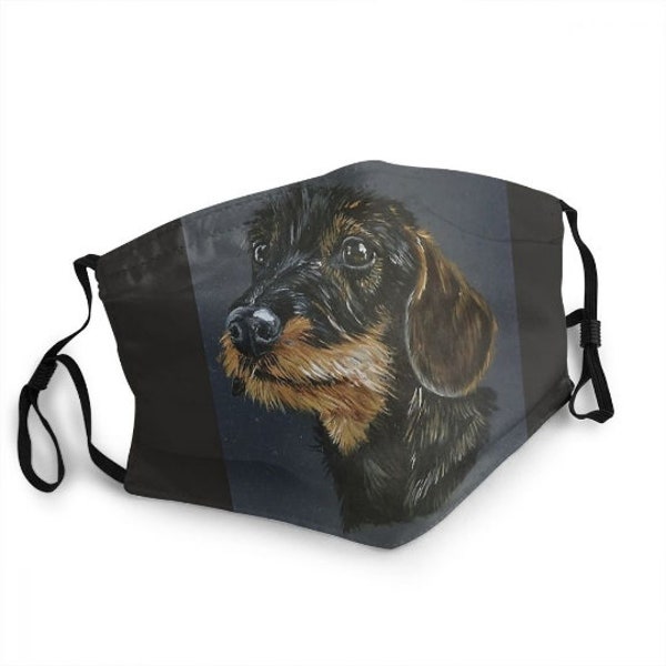 TECKEL DACHSHUND Dog Mask & Breathable Washable Protection Face Cover Goth  Reusable Sausage Daxi Pup