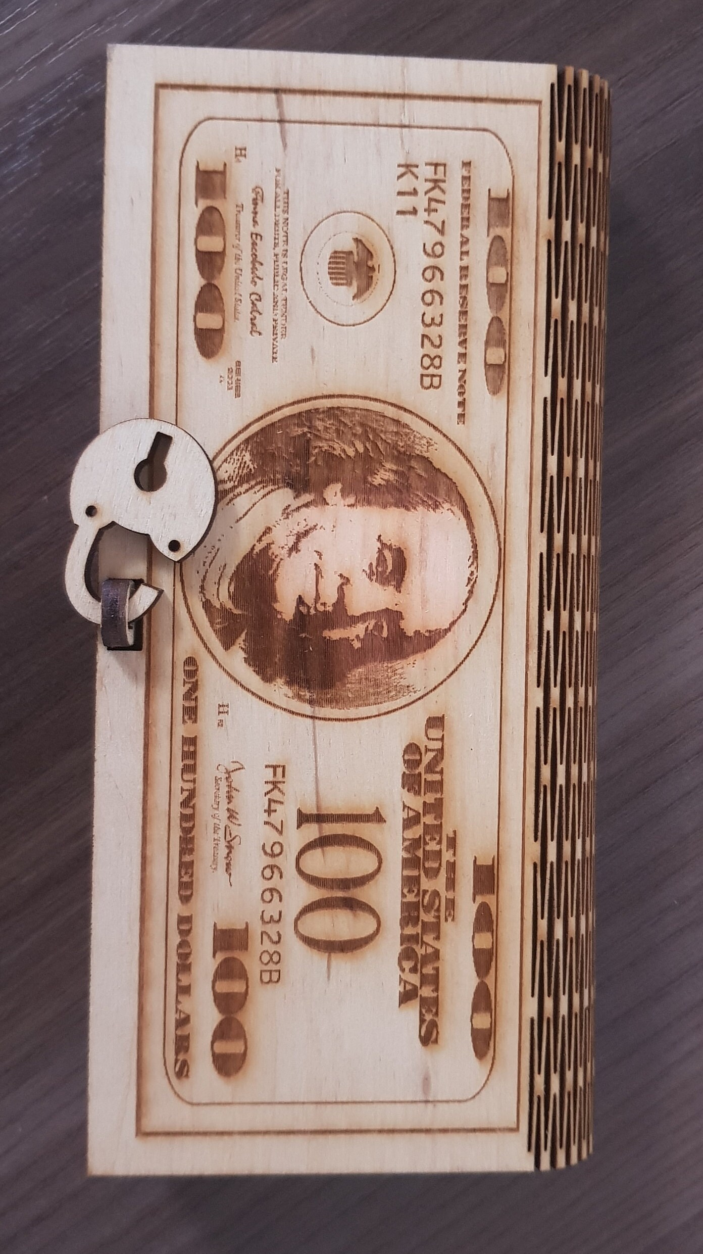 Nice Engraved Wood Box Holder for Dollars / USD Money Cash Etsy UK