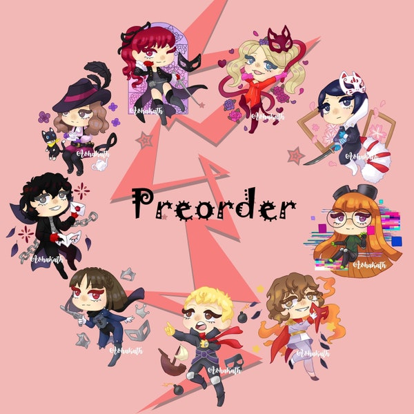 PREORDER 2.5" Persona 5 keychains | Joker | Noir | Violet | Panther | Fox | Oracle | Crow | Skull | Queen