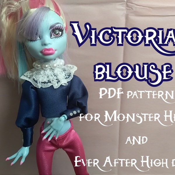 Victorian blouse | PDF pattern for Monster High and Ever After High dolls