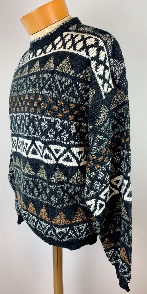 Vintage 80s 90s Geometric Pattern Pullover Sweate… - image 4