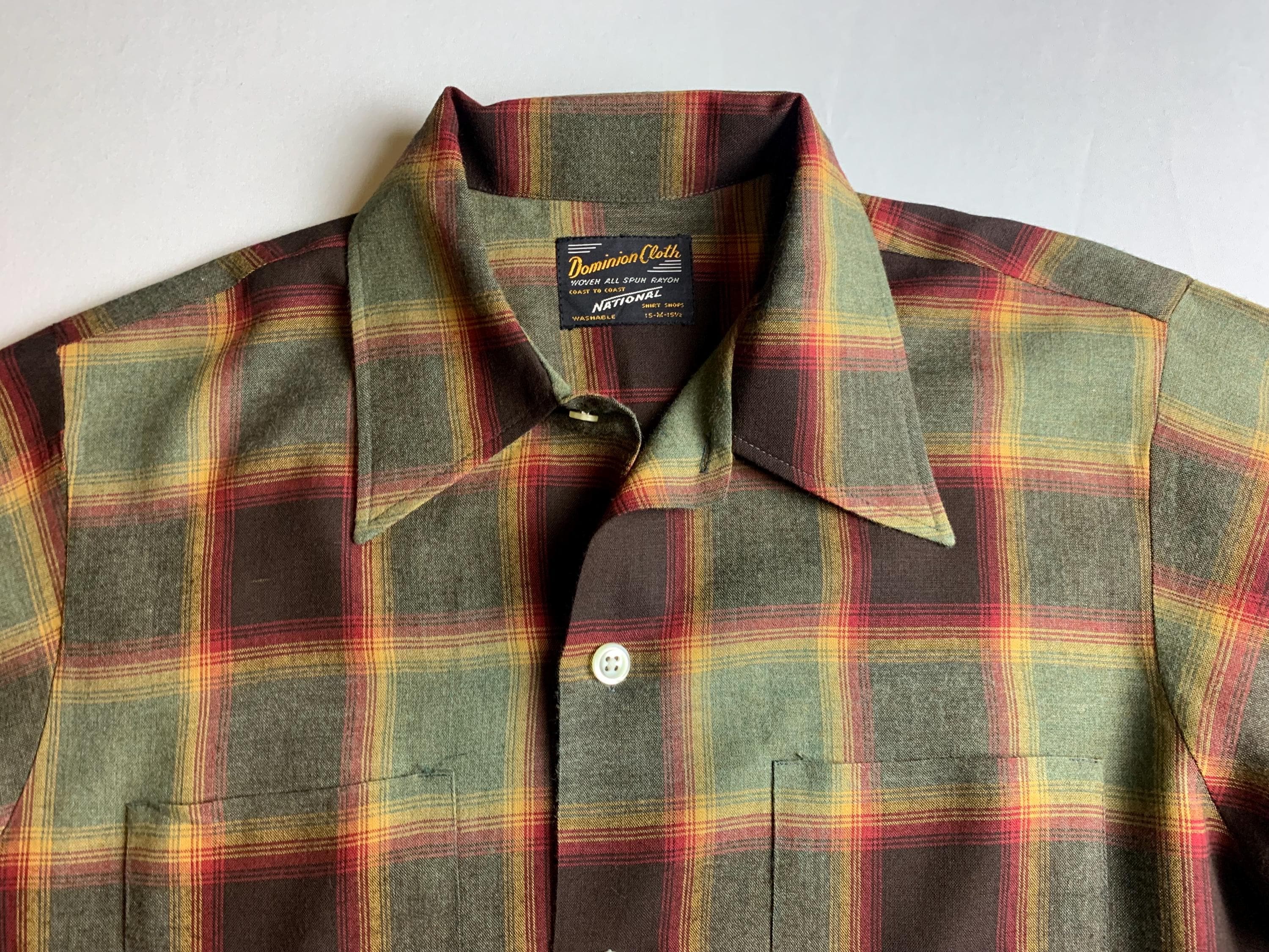 Vintage 70s Rayon Shadow Plaid Shirt by National Shirt Shops. New  