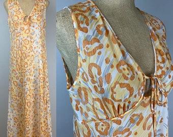 Abstract Cheetah Print Nightgown | Vintage 70s Donald Brooks Maidenform Lingerie | Size Medium