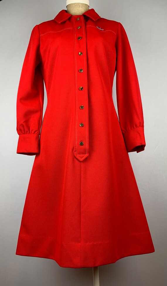 Vintage 70s Chemise Lacoste Red Dress Tennis Dress - image 3