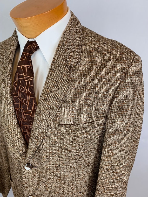 70s Does 30s Style Men’s Brown Tweed Sports Coat … - image 5