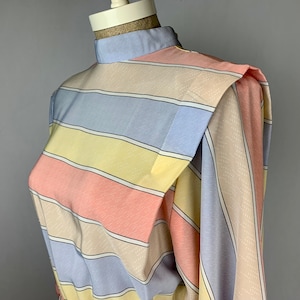 80s Pastel Striped Blouson Dress