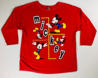 Vintage 90s Mickey Unlimited Red Pullover Size XL