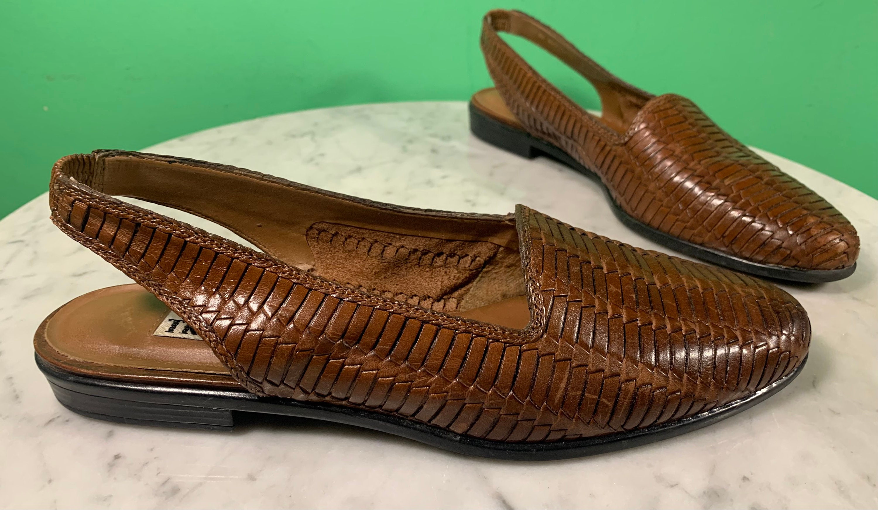 Brown Slingbacks - Etsy