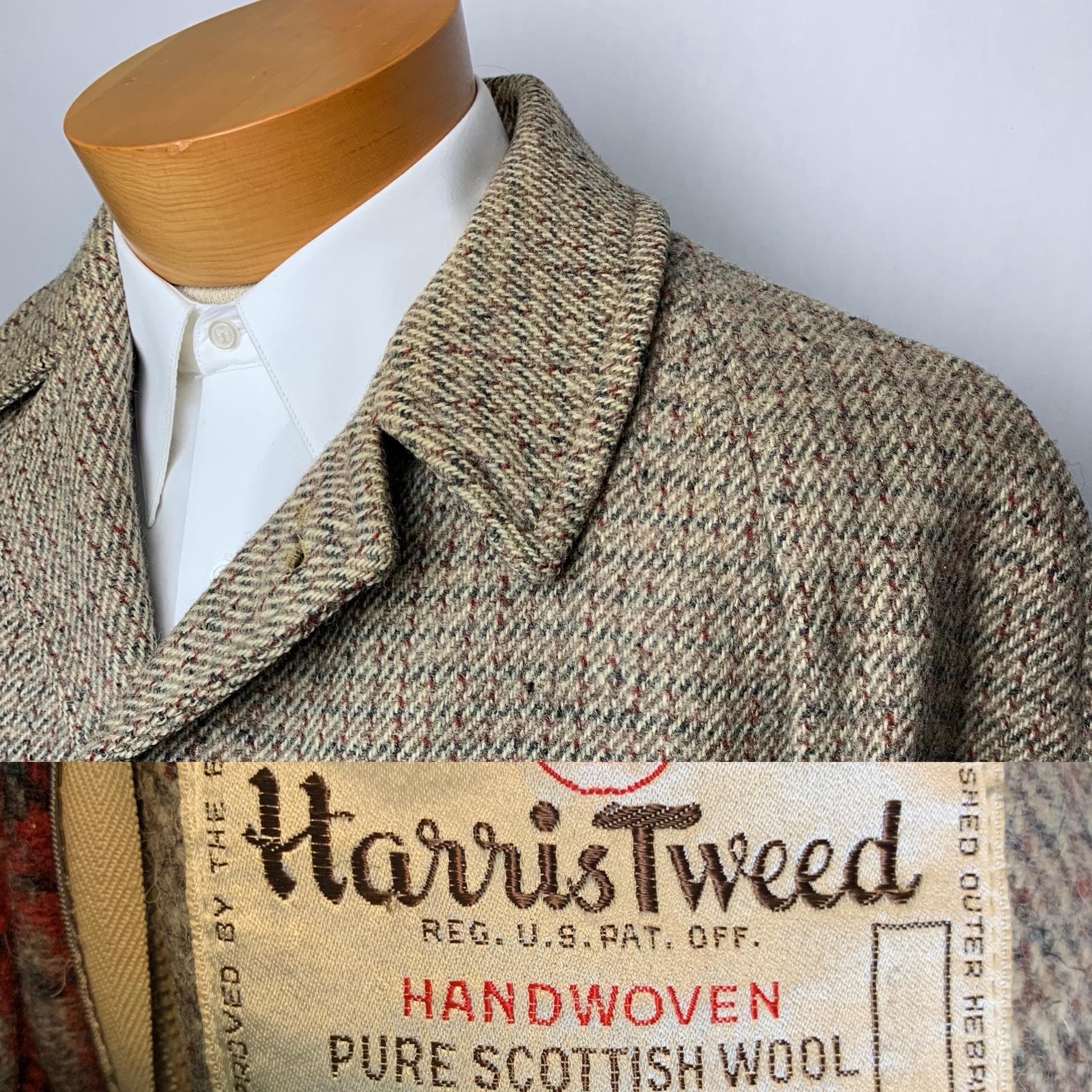 Vintage B. W. Harris Mens 44 Wool Trench Coat Herringbone Black Thinsulate  | eBay
