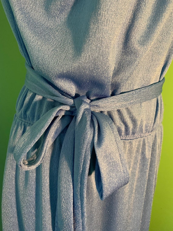 1970s Women’s Light Blue Polyester Dress - image 9
