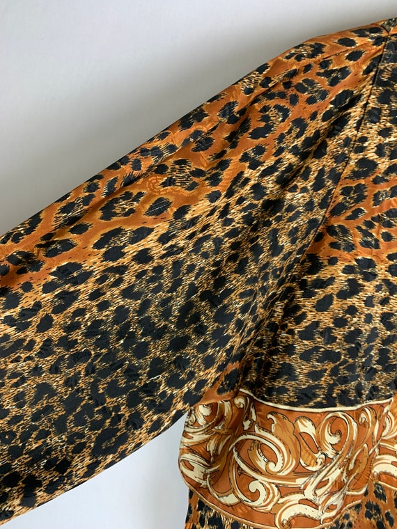 Vintage 80’s Leopard Print Blouse Size Large - image 9