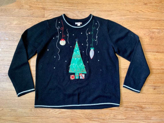Ugly Christmas Sweater Christmas Tree Glittery Decorations