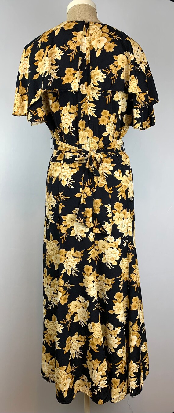 Vintage 90s Floral Rayon Tie Back Dress | Cottage… - image 9