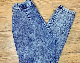 Vintage 80s Stone Washed High Rise Tapered America America Jeans Size 7
