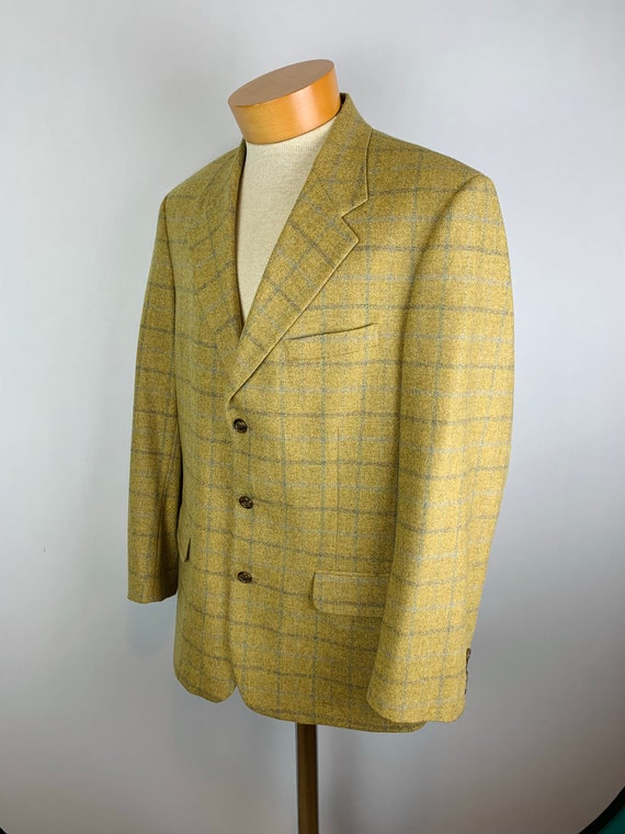 Vintage Men’s Green Plaid Blazer Sports Coat Size… - image 3