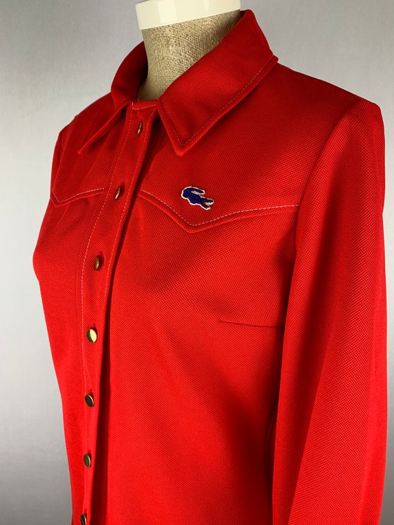 Vintage 70s Chemise Lacoste Red Dress Tennis Dress - image 10