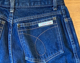 Vintage 70s Calvin Klein Jeans Dark Wash W28 - Etsy